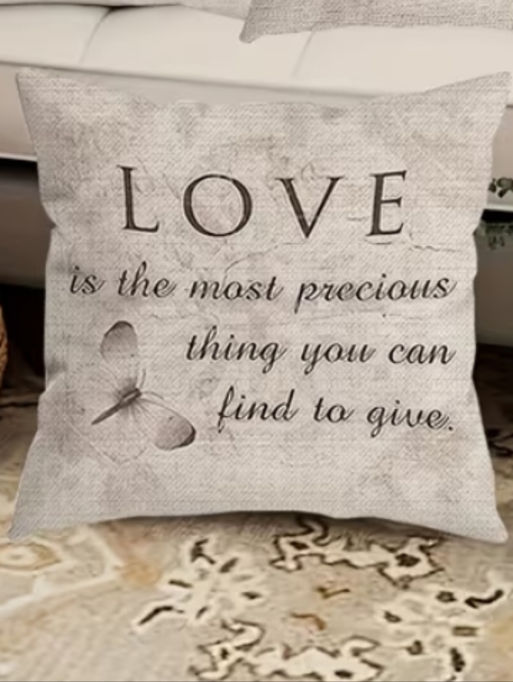 4 Pcs. Inspirational Butterfly Quote Accent Pillow Covers - Beige - Picture 6 of 6